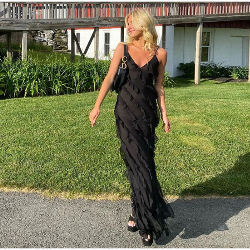 Elegant Ruffle Maxi Dress 2022