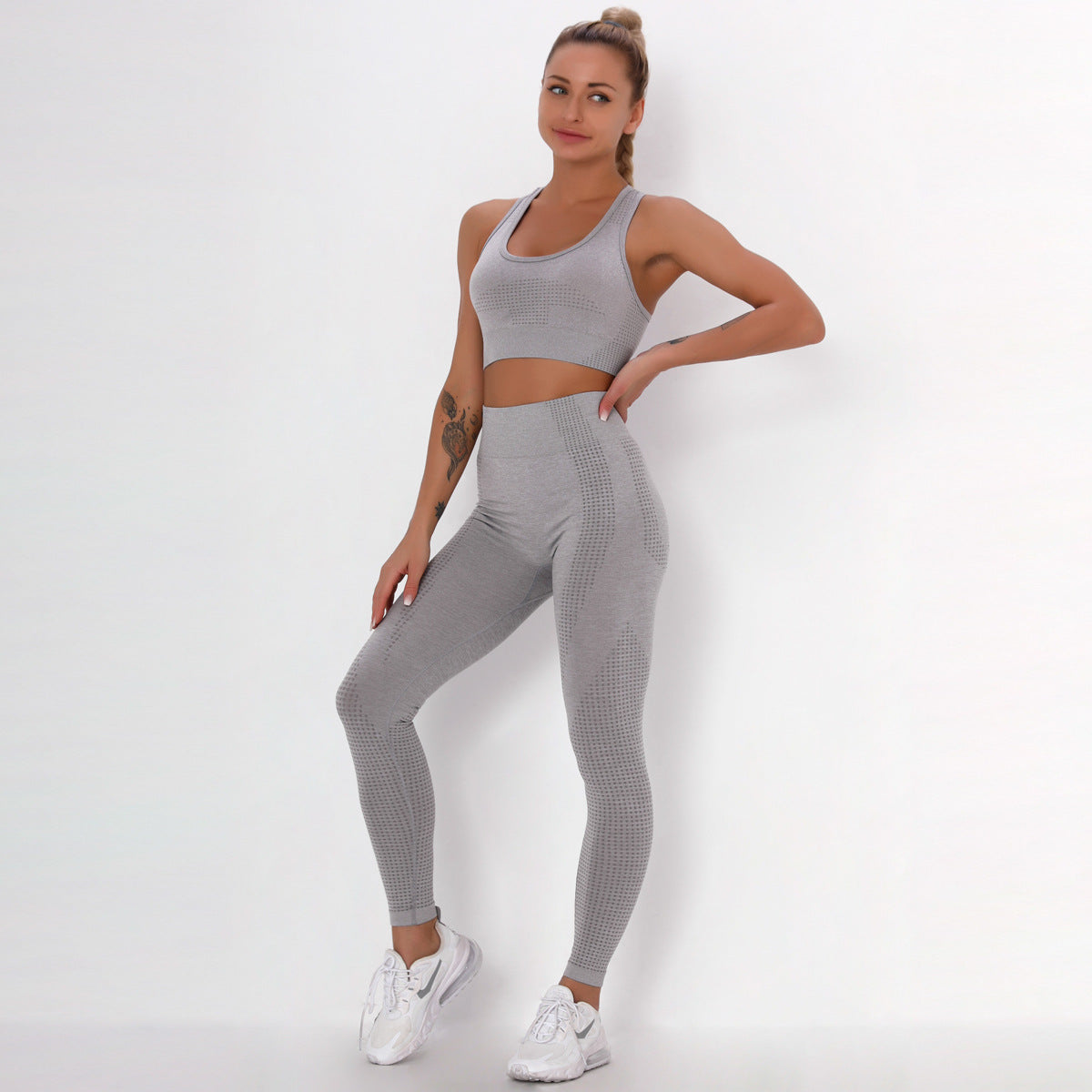 Seamless knitted yoga workout clothes - AllForU