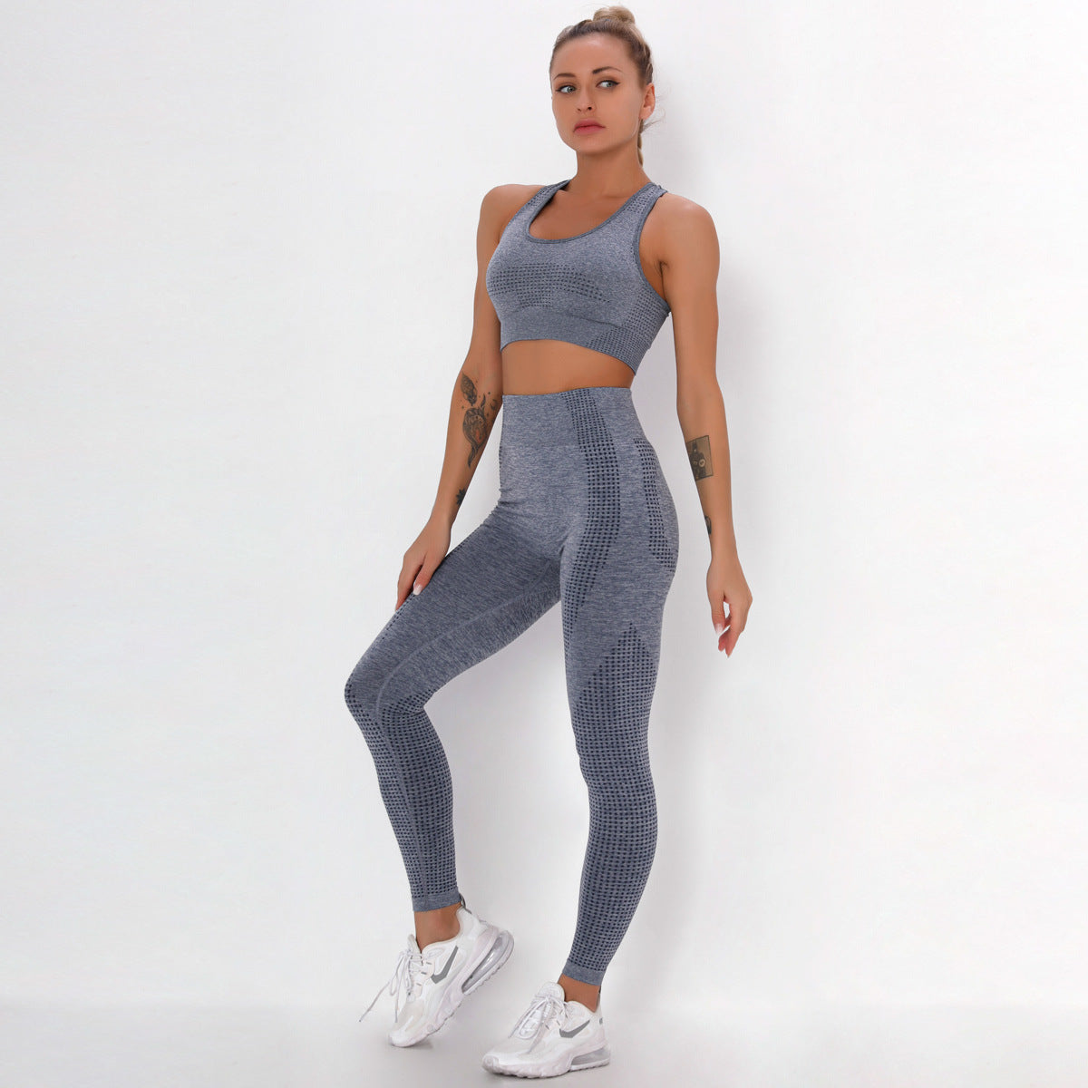 Seamless knitted yoga workout clothes - AllForU