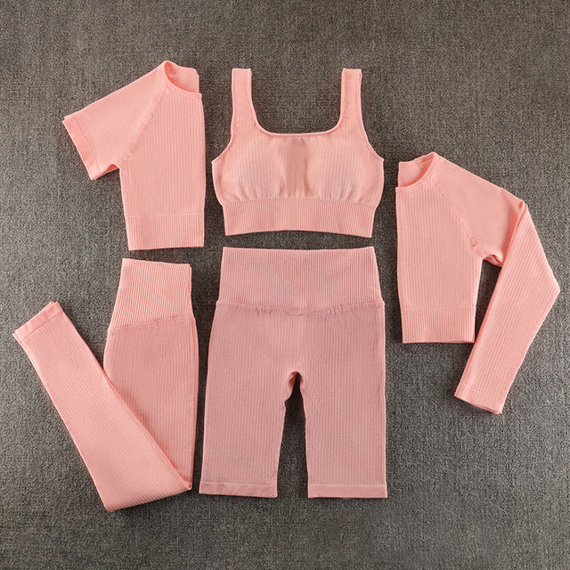Seamless Yoga Set Sportswear Gym Clothing Workout Clothes - AllForU