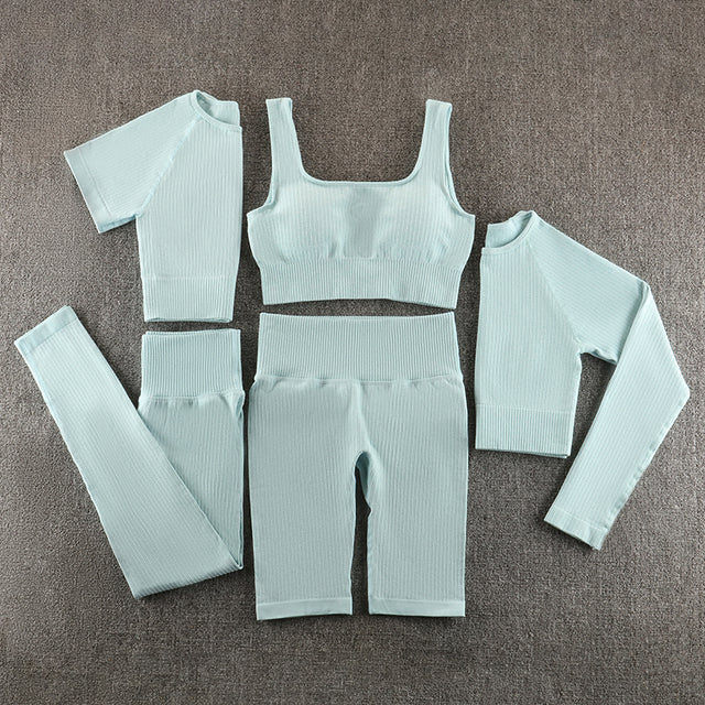 Seamless Yoga Set Sportswear Gym Clothing Workout Clothes - AllForU