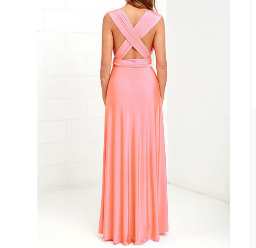 Women Bandage Convertible Boho Maxi Dress - AllForU