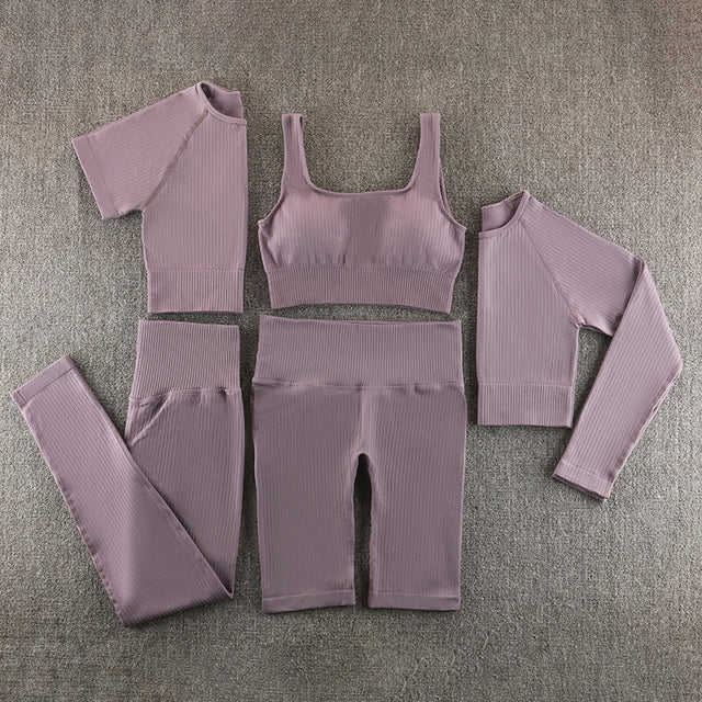 Seamless Yoga Set Sportswear Gym Clothing Workout Clothes - AllForU