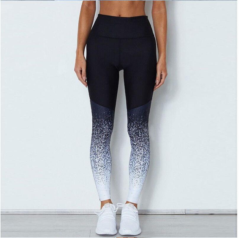 Women Fitness Leggings Casual Print Workout Pants Pencil Stretchy Trousers Gradient Legging Skinny Leggins Gothic Jeggings - AllForU