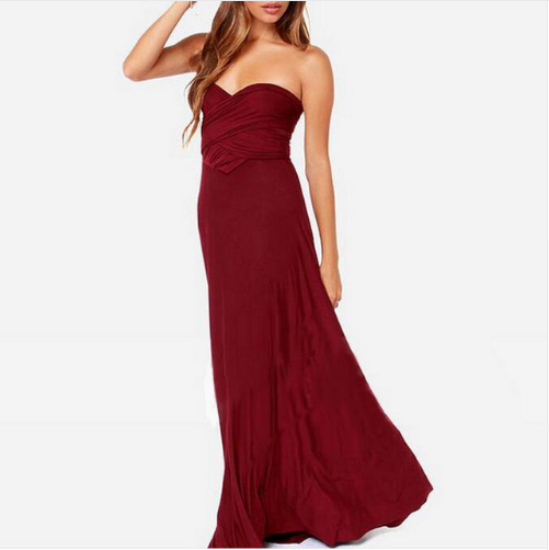 Women Bandage Convertible Boho Maxi Dress - AllForU