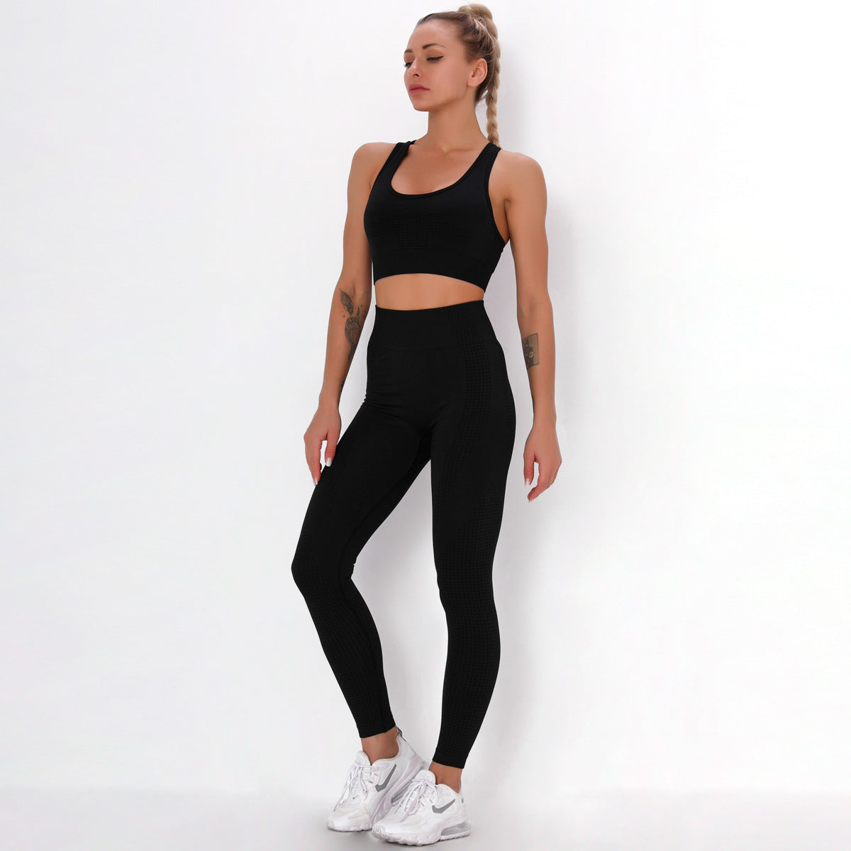 Seamless knitted yoga workout clothes - AllForU