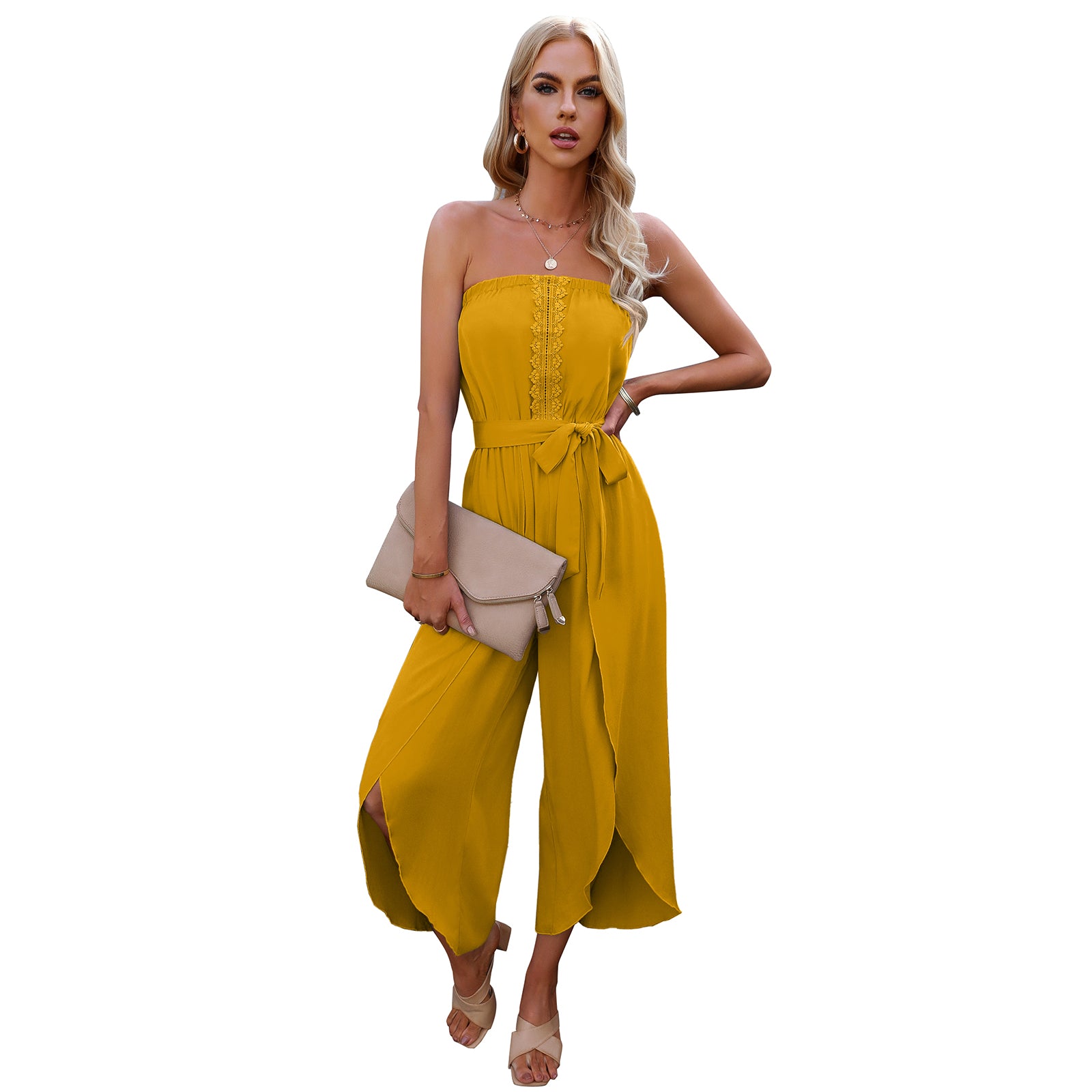 Women's Summer Ninth Loose Jumpsuit Wide Leg Pants - AllForU