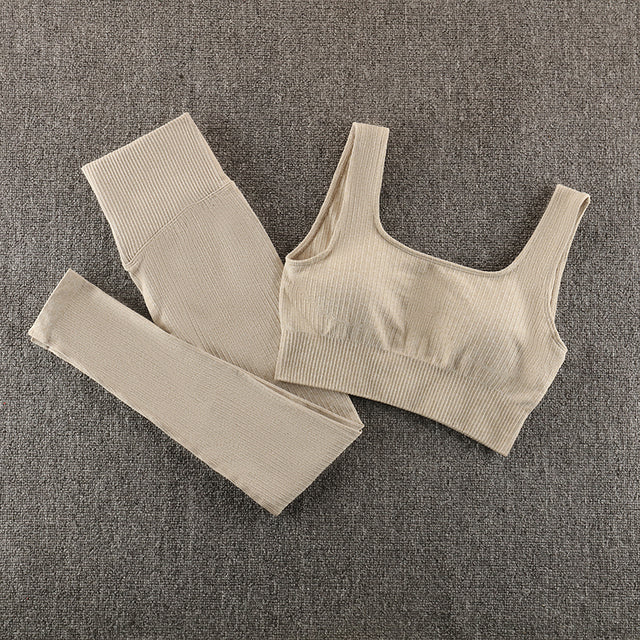 Seamless Yoga Set Sportswear Gym Clothing Workout Clothes - AllForU