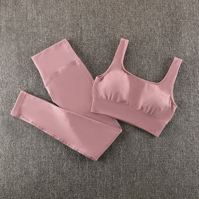 Seamless Yoga Set Sportswear Gym Clothing Workout Clothes - AllForU