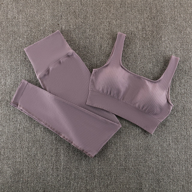 Seamless Yoga Set Sportswear Gym Clothing Workout Clothes - AllForU