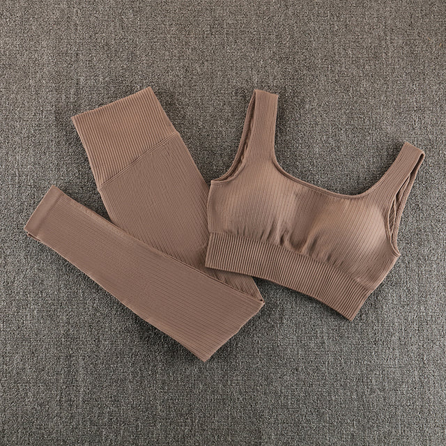 Seamless Yoga Set Sportswear Gym Clothing Workout Clothes - AllForU