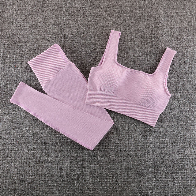 Seamless Yoga Set Sportswear Gym Clothing Workout Clothes - AllForU