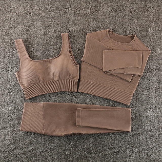 Seamless Yoga Set Sportswear Gym Clothing Workout Clothes - AllForU