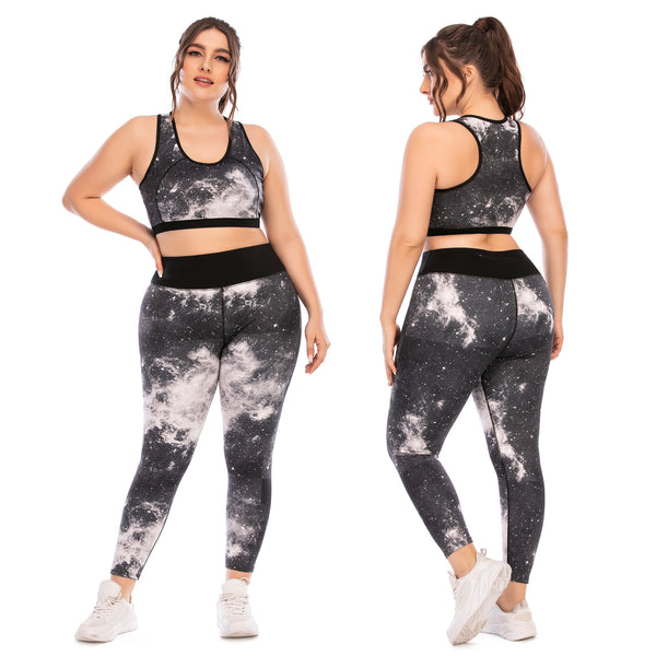 Workout Clothes Suit Plus Size Yoga Clothes Tight-fitting  Pants Sports Bra - AllForU