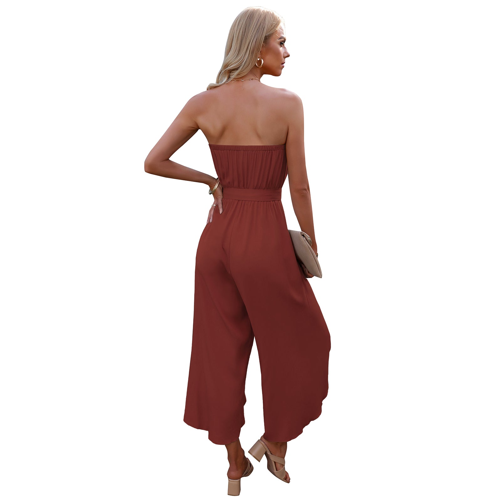 Women's Summer Ninth Loose Jumpsuit Wide Leg Pants - AllForU