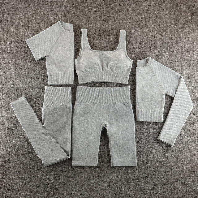 Seamless Yoga Set Sportswear Gym Clothing Workout Clothes - AllForU