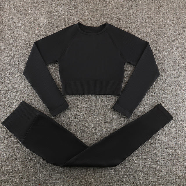 Seamless Yoga Set Sportswear Gym Clothing Workout Clothes - AllForU