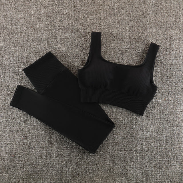 Seamless Yoga Set Sportswear Gym Clothing Workout Clothes - AllForU